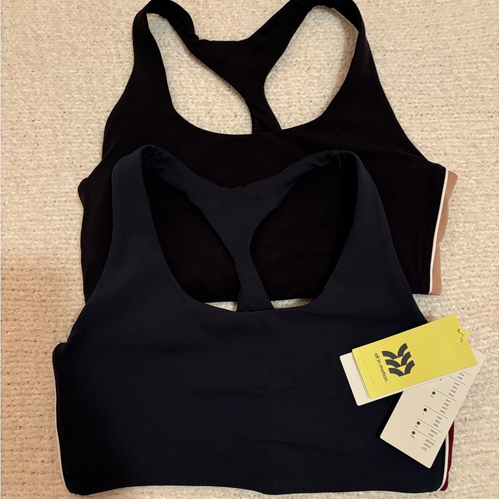 All in Motion Black Sports Bras - Set of 2